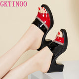 Women Slipper's 2021 Ladies Summer Slippers Genuine Leather Shoes Women High Heels Fashion Rhinestone Summer Shoes