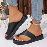 Breakj Summer Slippers Pure Color Set Toe Thick Bottom Slippers Large Size Polyurethane Bottom Slippers