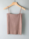 basic women tank top Summer white knit tank top Women sexy knitted camisole sleeveless strip