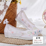 Hanfu shoes, embroidered shoes, women's antiquity shoes, heightened Chinese elements, ancient bow