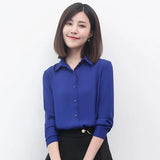 Chiffon Shirts Womens Tops And Blouse 2021 New Casual Multi Color Womenswear Plus Size Long Sleeve Blouses Clothing