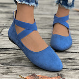 Breakj Summer New Shallow Mouth Tight Strap Round Head Women's Shoes Flat Floor Dance Mother Single Shoe