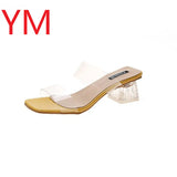 Sexy HOT Clear High Heels Slippers Women Sandals Summer Shoes Woman Transparent High Pumps Wedding Jelly Buty Damskie