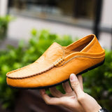Mens Shoes Casual Luxury Brand Summer Men Loafers Genuine Leather Moccasins Light Breathable Slip on Boat Shoes