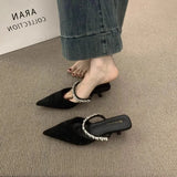 Breakj High-End Water Drill With A Front Half Slippers Women Wear 2025 New Pointed High And Muller