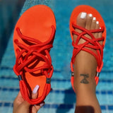 Women Sandals Ladies Bandage Beach Shoes Open Toe Ladies Beach Sandals Roman Gladiator Sandals Flip Flop