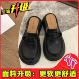 Retro Baotou Semi-Slippers Women Wear The New Round Head Muller Sandals Ins Trend In Spring And Summer