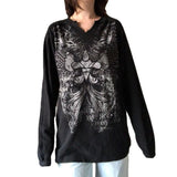 Gothic Graphic Print Loose Tshirts Casual Retro Grunge Fairycore Tops Tee Streetwear Dark Academia 90s