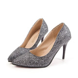 Breakj Spring Leek Women's High Heels Sexy Water Drill Design Small Pointed Wedding Shoes Bridesmaid