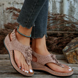 Breakj New Summer Slopes Sandals Flower Clip And Beach Sandals Solid Color Large