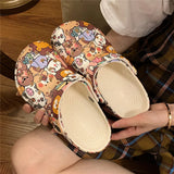 for woman Cartoon Animals Prints Leisure Outdoor Beach Garden Flip Flops Hole Shoes EVA Womens'slippers Flat