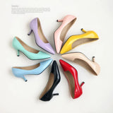 Breakj Middle Heel Single Shoe Large Size Paint Surface Fine Heel