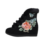 Breakj Boots Short Boots With Cotton And Wool Embroidered Boots, Embroidered Shoes Cloth Boots Inside The High Wedge Women's Shoes