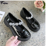 Lolita Shoes Japanese Style Women Soft Leather Heel Shoes 2021 Ladies College Student Black Mary Jane Shoes Goth
