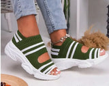Women Sandals Open Toe Wedges Platform Ladies Shoes Knitting Lightweight Sneakers Sandals Big Size 35-43 Zapatos