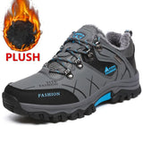Winter Snow Boots Waterproof Leather Sneakers Super Warm Men Platform Boots Outdoor Male Hiking Boots Work Shoes Plus