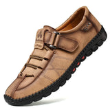 Leather Men Casual Shoes Fashion Sneakers Handmade Mens Loafers Moccasins Breathable Slip on Boat Shoes Plus Size