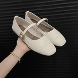 2024 New Korean Flat-Soled Flat-Soled Soft-Soled Pea Shoes Fashion Single Shoes Silver Mary Jane