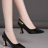 Breakj Fine Heeled And Shallow-Mouth Single-Shoe Women's 2025 New Large-Size Temperament High-Heeled Shoes Professional Four-Season Women's