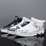 Flower National Tide High-Top Thick Soles Shoes Men's Spring 2024 New Fashion Sports And Leisure Shoes For