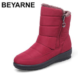 2019 the new waterproof non-slip winter boots plus cotton velvet shoes for women warm large size 41 42 snow