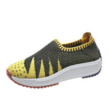 Mesh Knitting Sneakers Breathable Women Loafers Ladies Elastic Band Female Casual Slip On Comfortable Shoes Plus