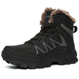 Breakj 2023 Plus Velvet Warm Cotton Shoes Men's Large-Size Hiking Shoes High-Top Snow Boots Men Thick Up Outdoor