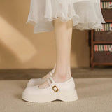 Breakj Mary Jane Platform Single Shoes Female Shallow Mouth English Wind College Korean Version Of Small Leather Shoes Female Round Head Loafer