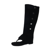 The Summer Of 2024, The New Knight High Boots Khaki Stack Boots, Thin Vintage Long Boots, Flip-Toed