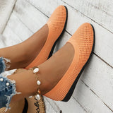 Women's Flats Shoes Spring and Autumn New Fashion Round Toe Shallow Shoes Comfortable Breathable Mesh Casual Barefoot