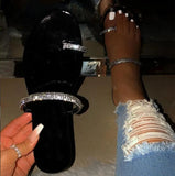 Women Flip Flops Shoes Slippers Gemstone Rhinestones Shoes Sandals Ladies Slides Wild Diamond Slippers chanclas