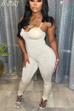 Sexy Bodycon Thin Jumpsuits Women Sleeveless Solid Romper Casual Sport One Piece Playsuits Summer Slim Clothing