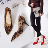 High Heels Pumps 8cm Tacones Pointed Toe Stilettos Femme Sexy Ladies Wedding Leopard Plus