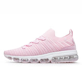 Shoes Men Sneakers Lightweight Soft Knited Fabric Slip-on Air Cushion Damping Jogging Training Shoes Couple Casual