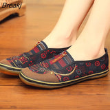 Women Flats Shoes Autumn Retro Female Sneakers Old Beijing Cloth Shoes Mujer Slip-On Breathable Lazy Mom Shoes Zapatillas