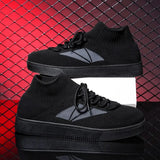 Trend Men Casual Shoes Mesh Breathable Light Unisex Sneakers Soft Comfort Wear-resisting Footwear Black All-match