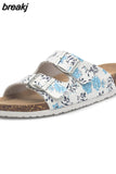 2023 New Summer Beach Cork Slippers Casual Double Buckle Non-slip Clogs Slides Women Slip on Flip Flop
