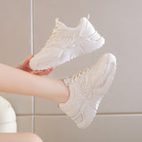 2023 Dad Shoes Women's Mesh Single Shoes Flat And Versatile Small White Shoes Low Top Sneakers Casual Shoes Single