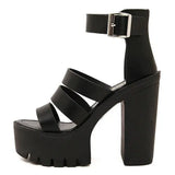 2021 New Summer Shoes Women White Open Toe Button Belt Thick Heel Wedges Platform Shoes Fashionable Casual Sandals