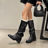 Breakj The Knee Boots Women's Coarse And The New Women's Boots In The Autumn And Winter 2025 New Women's Boots Are Round-Headed Western Knight