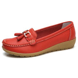 Women Shoes Spring Autumn Cow Leather Flats Women Footwear Slip On Loafers Mother Moccasins Shoes Female Large Size