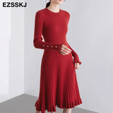 autumn winter thick Mermaid sweater dress elegant knit Trumpet dress women slim midi dress Female chic knit elegant