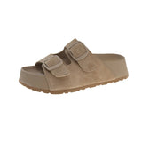 Breakj New Korean Version Of Fish Mouth Thick Bottom Leisure Side Buckle Boken Foot Outside Wearing Beach Slippers