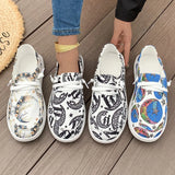 Size 2024 New Canvas Printed Colorful Export National Style Flat-Soled Casual Women's