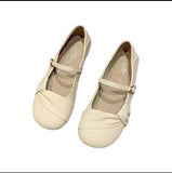 Women With Round-Headed Single Shoes In The Summer Of 2023, The New Gentle And Mixed French Retro Thick Heels And Anti-Skid Small Leather