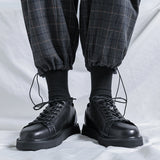 Breakj Men's Shoes Spring Tide Shoes 2023 New British Ins Small Leather Shoes Increased Work-Wear Board Shoes