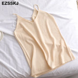 basic V-NECK camisole Summer knit Tank top Women strap basic cashmere camis female casual solid knit tank