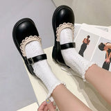 Lolita Mary Jane Shoes women Harajuku Cute shoes lolita shoes flat shoes black Loli Round Head Women Shoes Princess