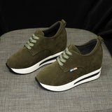 Shoes Women Casual Lace Up High Heels Female Wedges Sneakers Fashion Breathable Comfort Increase Within Shoes for