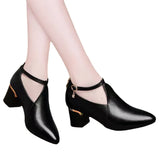 2023 New Versatile High Heel Black Soft Shoes Soft Sole Women's
